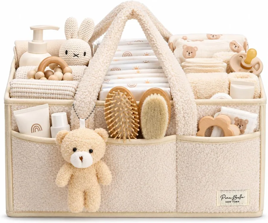 Ivory diaper caddy organizer